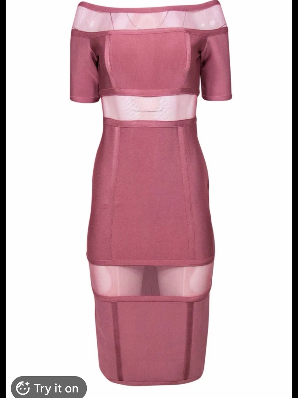 Topshop Blush Pink Bandage Bodycon Midi Dress size 8